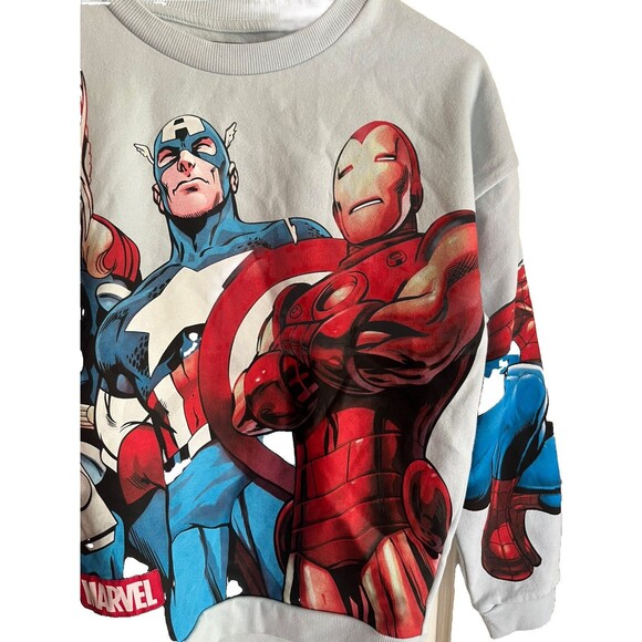 Marvel Boys Sweater Hulk Spiderman Captain America Size L 10/12 70% Cotton NWT - Picture 4 of 16